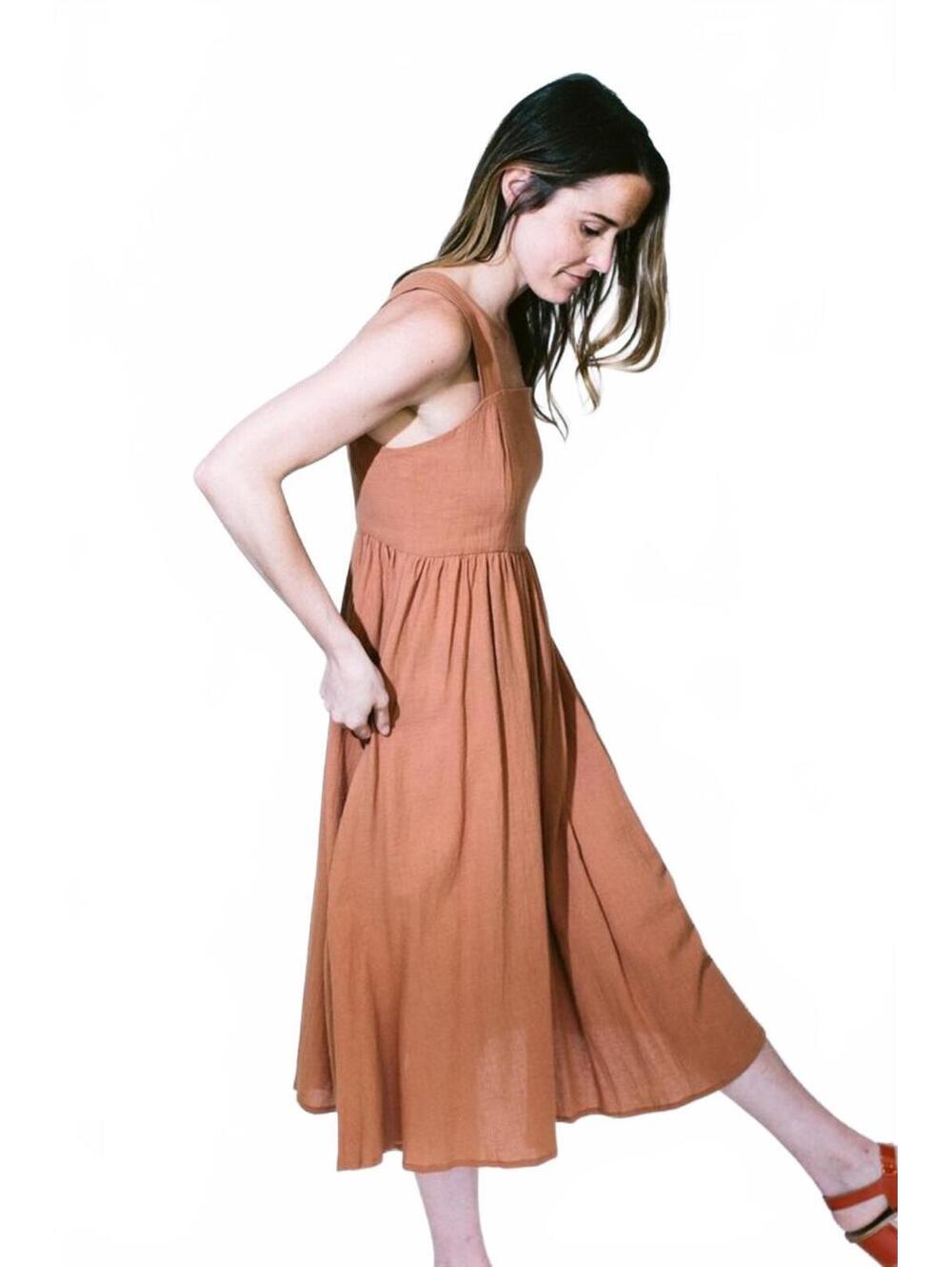 7115 By Szeki New York Sun Dress Linen Cotton Pocket Lagenlook Summer Medium